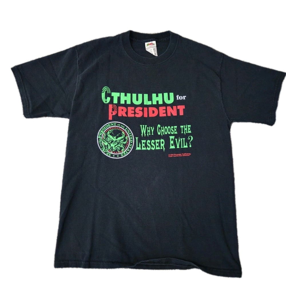 Vintage Cthulhu For President Shirt Mens M Why Choose The Lesser Of Evil? 1998